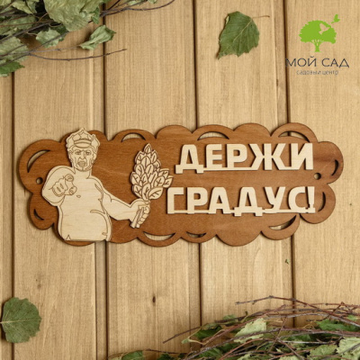 Табличка банная Держи градус