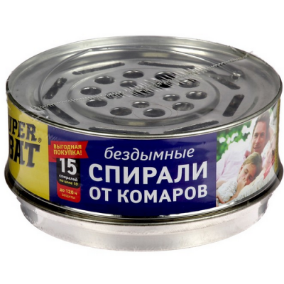 Спирали от комаров бездымные чёрные в банке