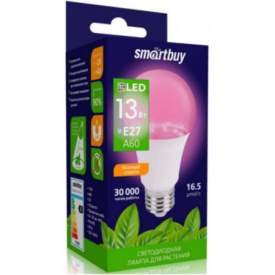 Фитолампа Светодиодная (LED) Smartbuy-A60-13W
