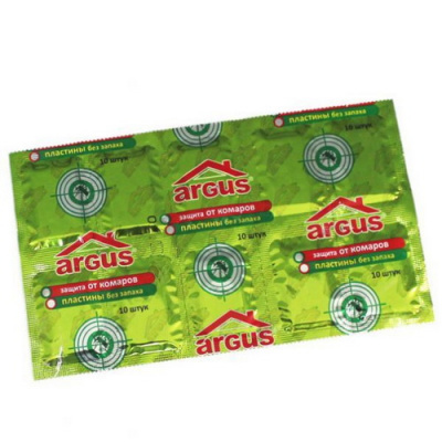 Пластины от комаров 10шт Argus зеленые