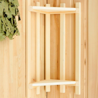 Полка угловая 2 яруса 13*33*55см, липа