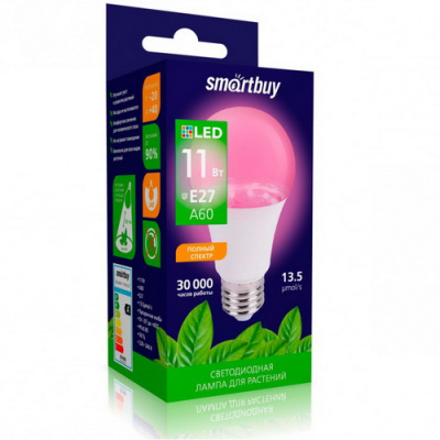 Фитолампа Светодиодная (LED) Smartbuy-A60-11W/E27 (SBL-A60-11-fito-E27)