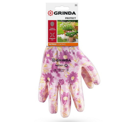 Перчатки садовые GRINDA фиолетовые