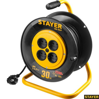Удлинитель на катушке 4 гнезда 2200Вт STAYER