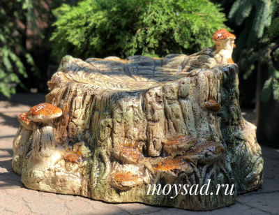 Скульптура ПЕНЬ с грибами большой
