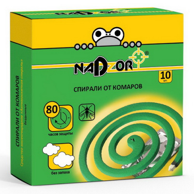 Спирали от комаров без запаха зеленые Nadzor