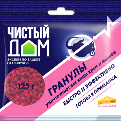 Чистый Дом Гранулы от грызунов с запахом ореха