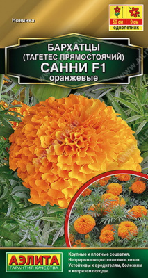 Бархатцы Санни оранжевые прямостоячие