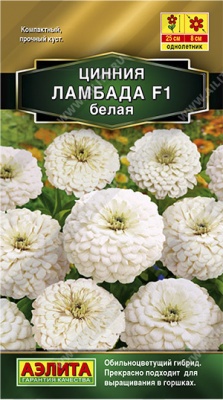 Цинния Ламбада F1 белая