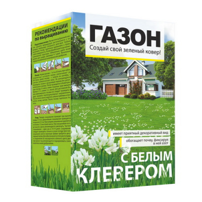 Газон с белым клевером