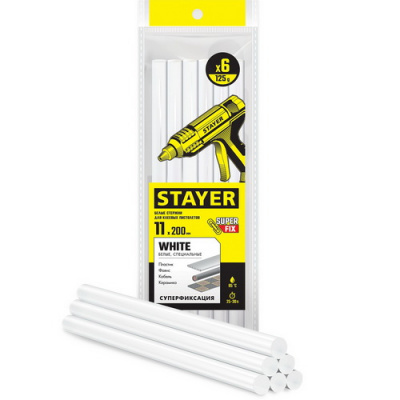 Стержни клеевые белые 11х200 мм. 6шт. Professional STAYER White