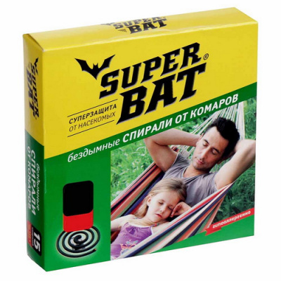 Спирали от комаров бездымные зеленые SuperBAT 10шт.