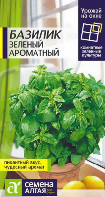 Базилик Зеленый Ароматный урожай на окне