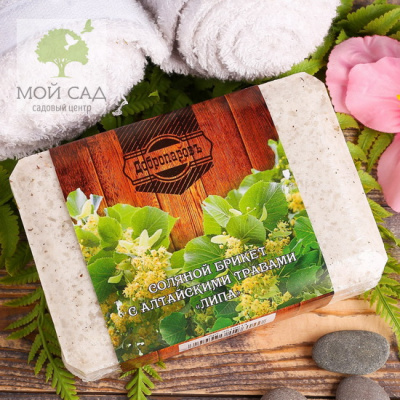 Соляной брикет с алтайскими травами ЛИПА 1.35 кг. Добропаровъ