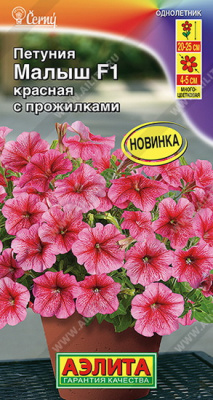 Петуния Малыш мини красная с прожилками