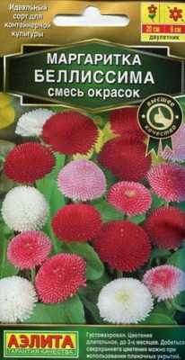 Маргаритка Беллиссима, смесь окрасок